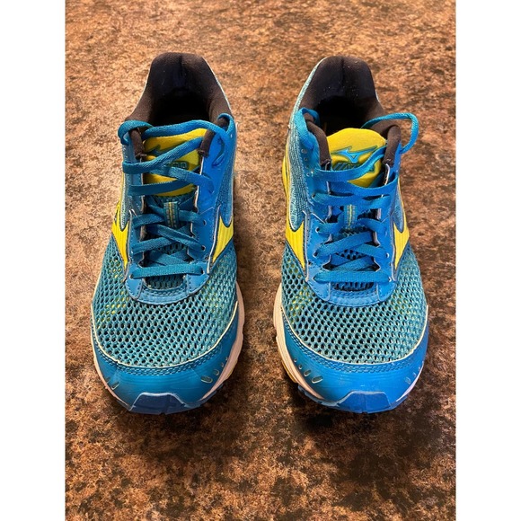 Mizuno Wave Sayonara 3 Running Sneaker 7.5 Turquoise/Yellow - Picture 8 of 14